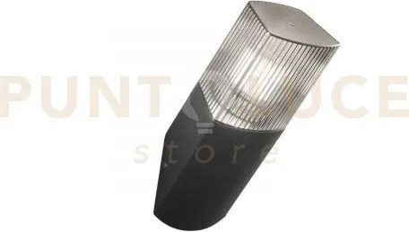 Applique da parete 45° dark antracite e fume' 1 luce attacco e27 ip...
