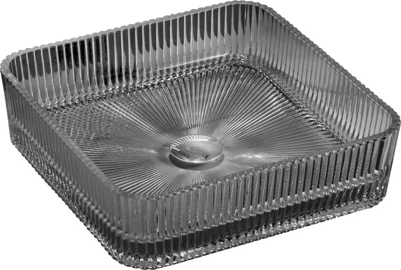 Mexen Nira lavabo d'appoggio in vetro 39 x 39 cm, nero - 24203970