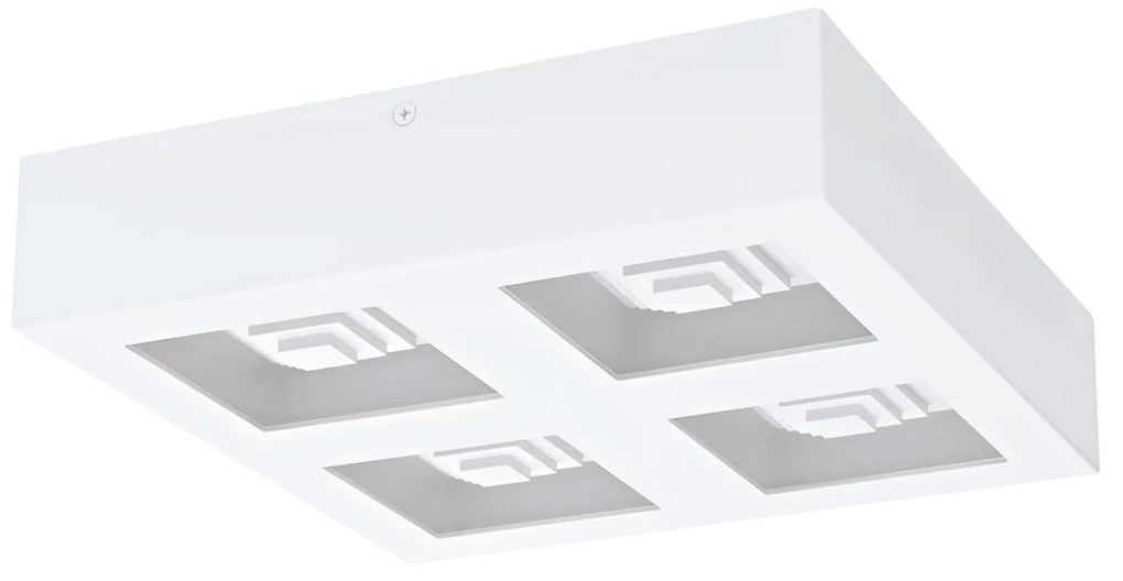 Plafoniera Moderna Ferreros Acciaio Bianco 4 Luci Led Integrato 6,3W