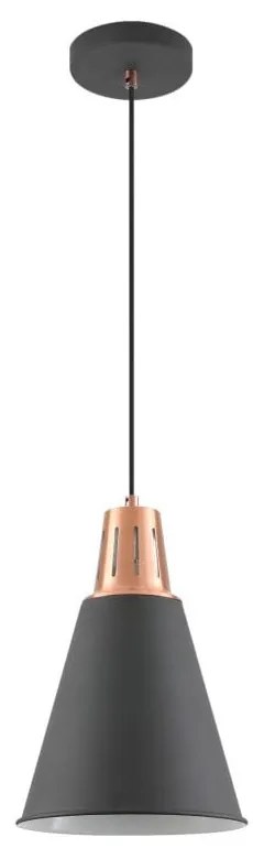 Lampadario nero con paralume in metallo ø 22 cm Gianni - GTV