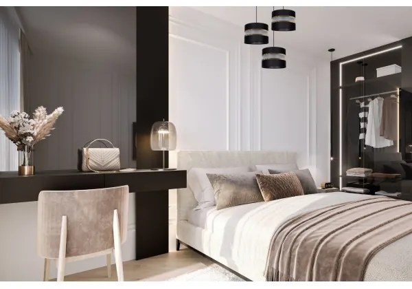 Lampadario a sospensione con filo CORAL 3xE27/60W/230V nero