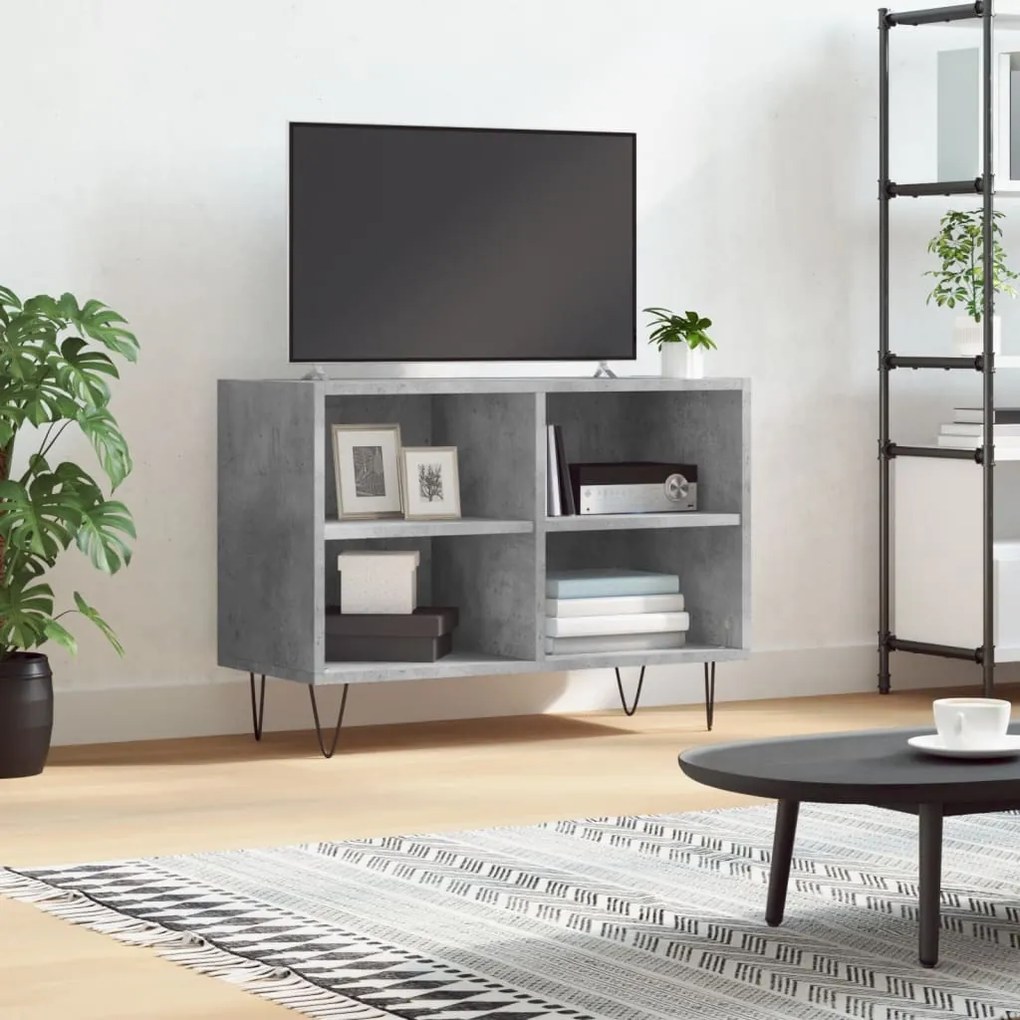 Mobile Porta Tv Grigio Cemento 69,5x30x50 Cm Legno Multistrato /