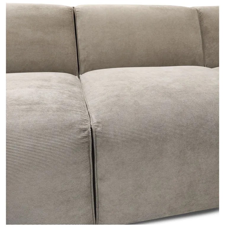 Divano angolare in velluto a coste beige (angolo sinistro) Sting - Scandic