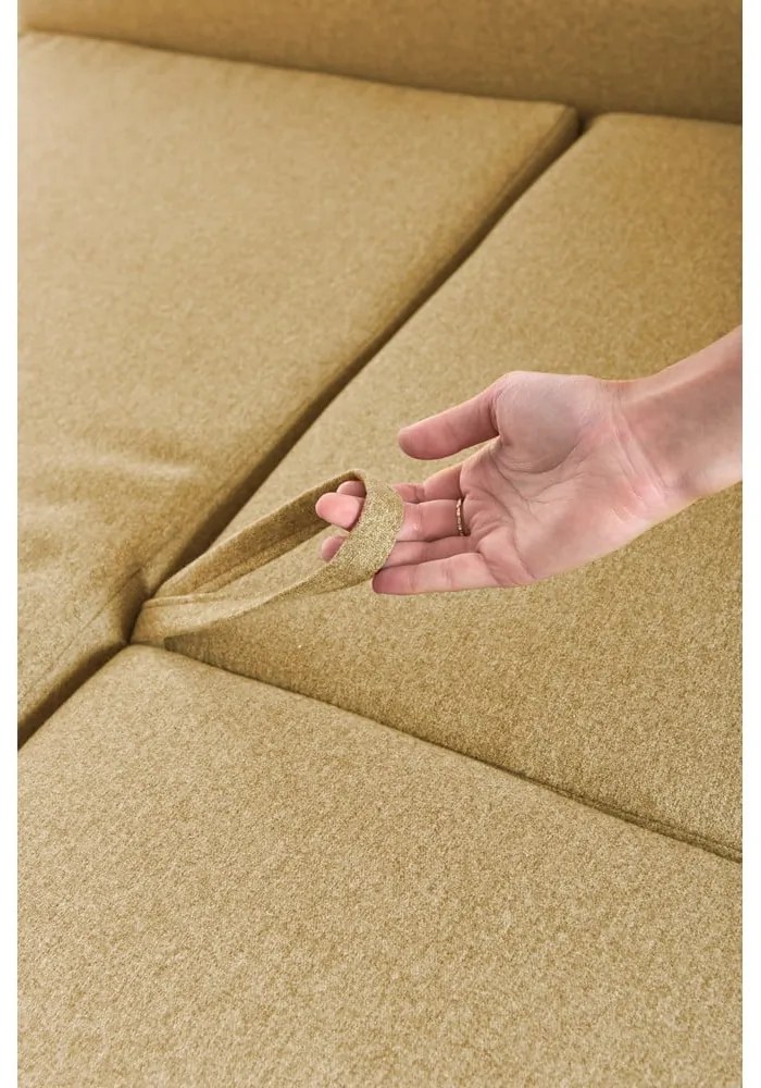 Divano letto variabile giallo ad angolo Pop - Bonami Selection