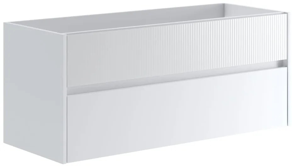 Mobile da bagno sospeso sotto lavabo L 119.5 x H 50 x P 45.5 cm bianco opaco, 2 cassetti Niwa