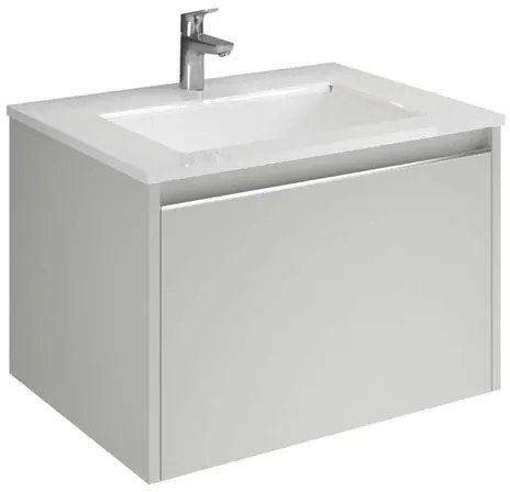 Mobile da bagno sospeso sotto lavabo L 60 x H 40 x P 45.5 cm grigio perla opaco, 1 cassetto Cielo