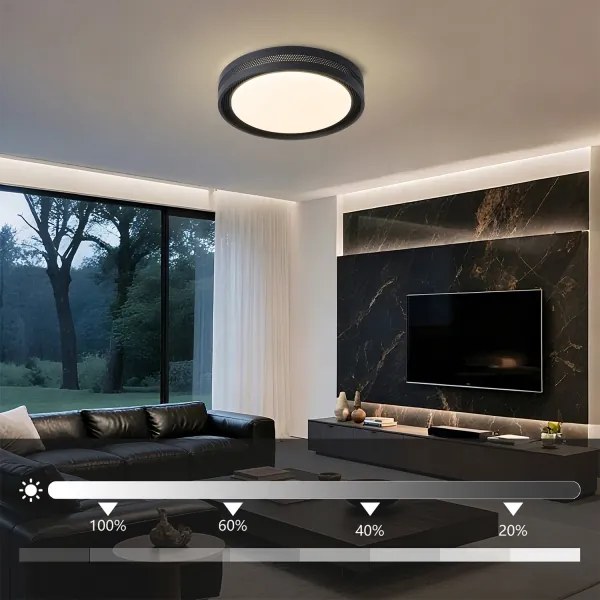 Brilagi - Plafoniera LED dimmerabile KREON LED/54W/230V 3000-6000K nero Ø 38 cm + telecomando