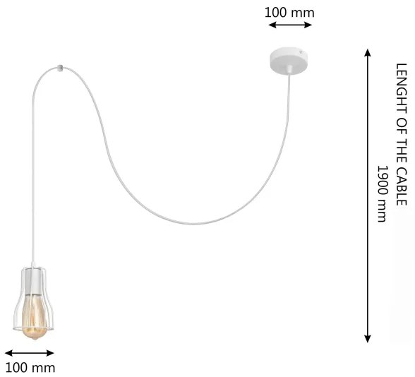 Lampadario a sospensione con filo TUBE 1xE27/15W/230V bianco