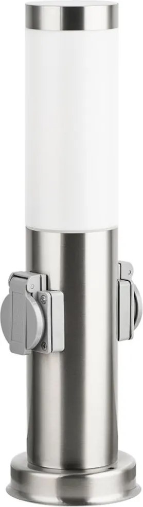 Brilagi - Lampada da esterno con 2 prese SCHUKO integrate, 1x E27/15W/230V, 40 cm, IP44, finitura cromata