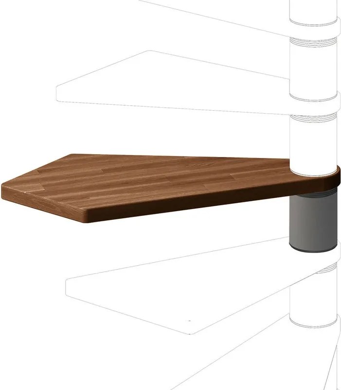 Gradino Nara in legno noce argento L 890 mm H 230 mm