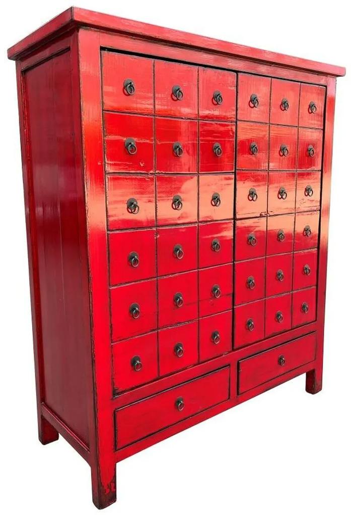 Cassettiera DKD Home Decor Rosso Orientale Olmo (102 x 42 x 120 cm)