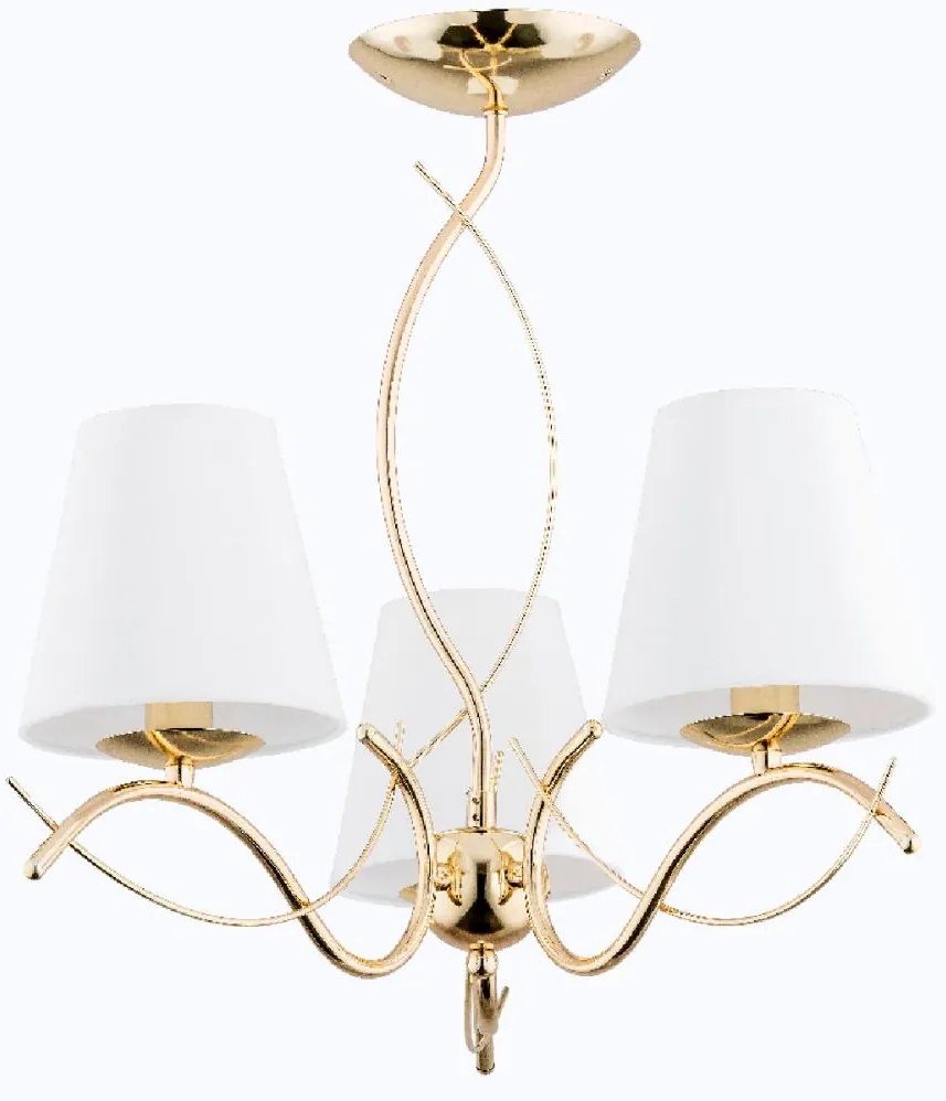 Lampadario a sospensione con supporto rigido MONZA 3xE14/10W/230V oro