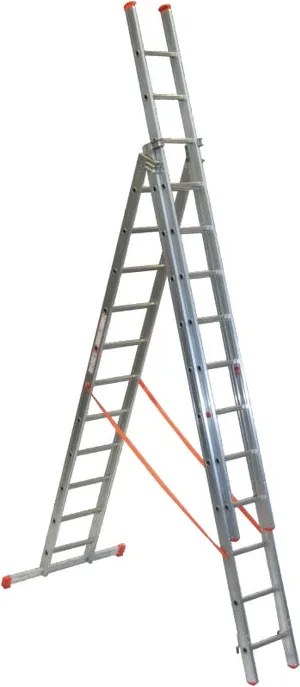 Scala a sfilo FACAL Genia in alluminio 3 rampe da 11 gradini portata massima 150 kg EN 131 per lavori fino a 9.2 m
