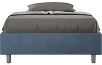 Letto Sommier imbottito 1 piazza e mezza 120x190 cm Azelia - Con rete,Microfibra,Blu