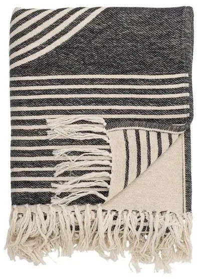 Anek Throw Black/Cotton  - Bloomingville