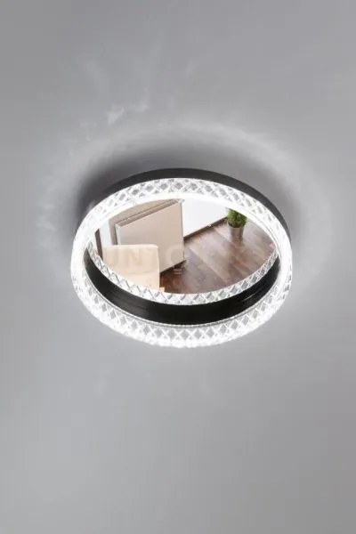 Lampada da soffitto regina, acrilico trasparente, nero opaco + stru...