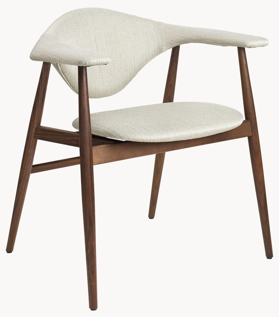 Sedia con braccioli in legno di noce Masculo