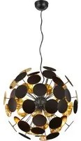 Lampadario nero e oro Discalgo Trio
