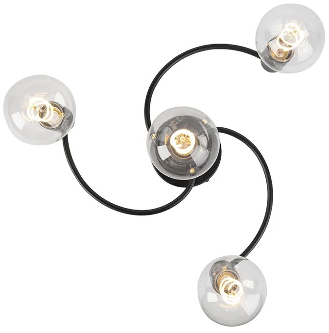 Plafoniera Art Déco nera 4 luci - Facil