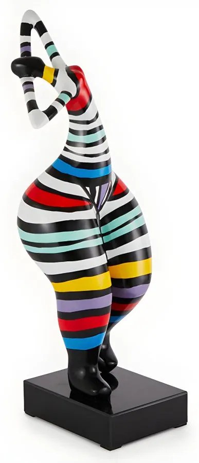 Statua di donna MISTRESS - Resina - 17x17x51 cm - a righe multicolore