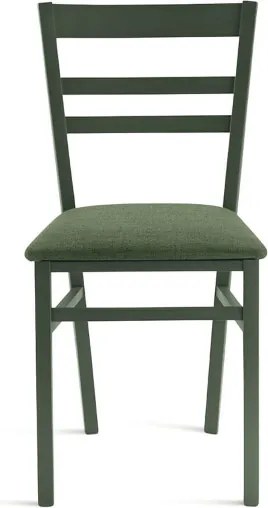 Sedia imbottita in tessuto Verde e sruttura in legno HOLLY 2 sedie