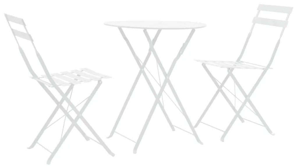 Set Da Bistrot 3 Pz İn Acciaio Bianco /