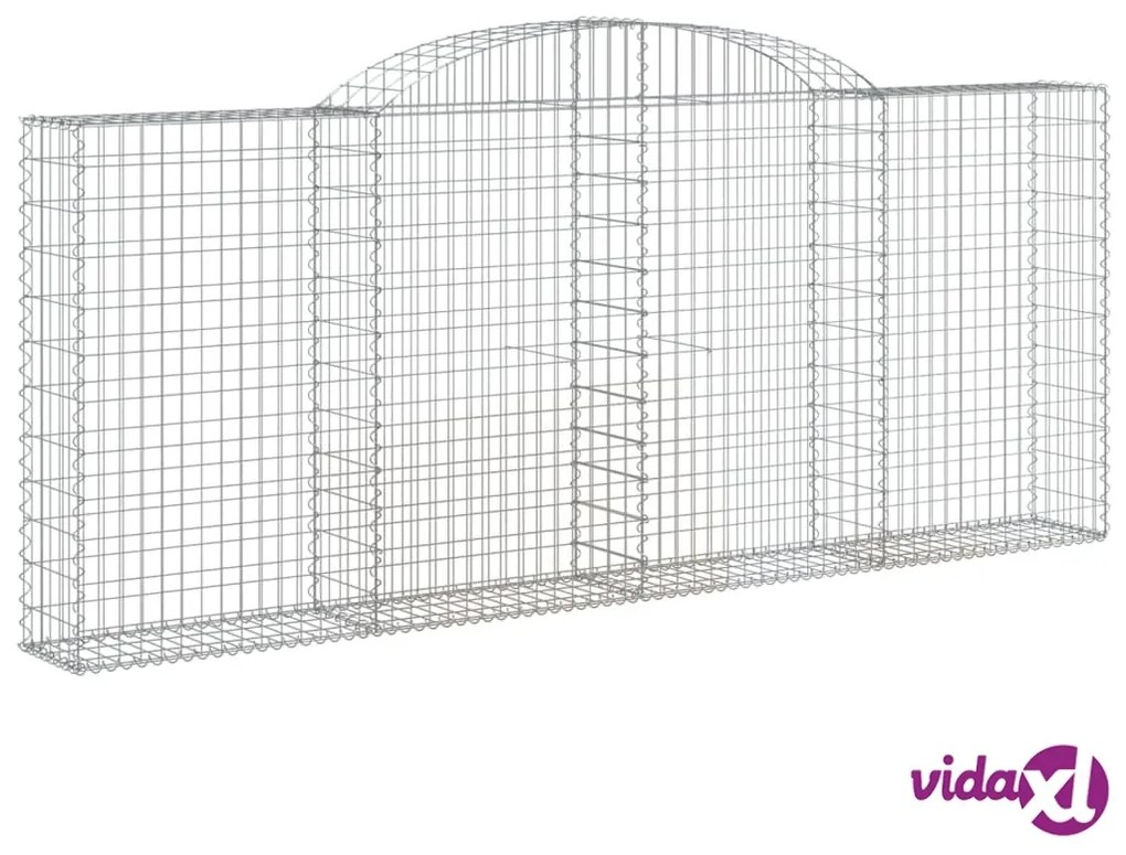 vidaXL Cesti Gabbioni ad Arco 2 pz 300x30x120/140 cm Ferro Zincato