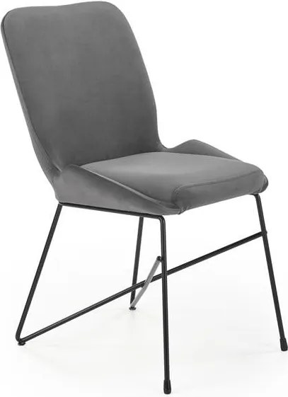 Sedia K454 in velluto grigio - H83 cm