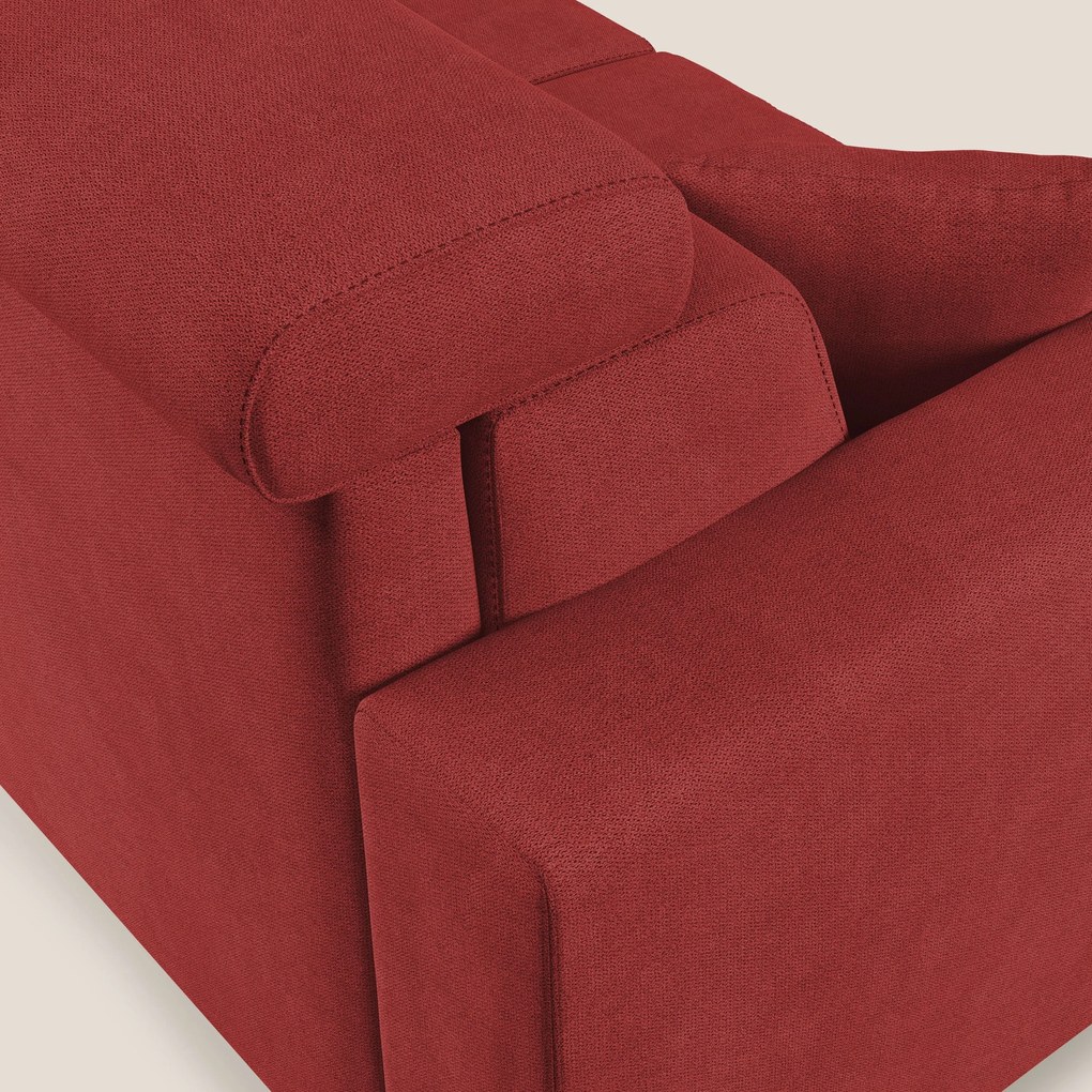 Pegaso divano letto angolare con poggiatesta reclinabili e rivestimento impermeabile T02 rosso