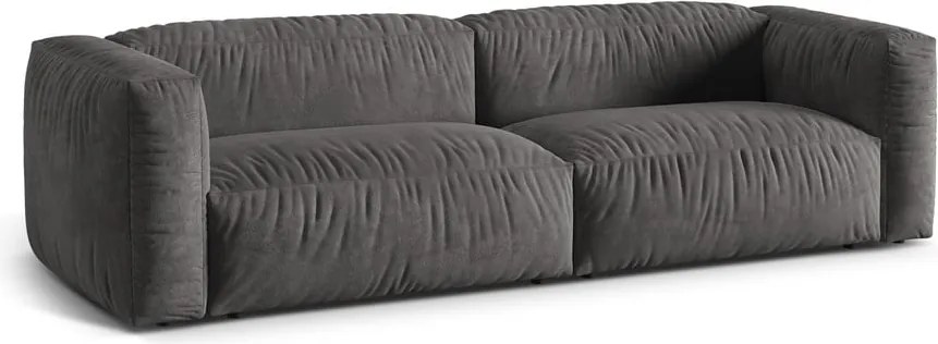 Divano componibile grigio con rivestimento in velluto 240 cm Martina – Micadoni