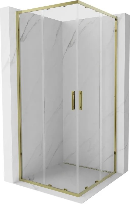 Mexen Exo-S Duo cabina doccia quadrata scorrevole 100 x 100 cm, trasparente, dorata - 8111-100-100-50-00