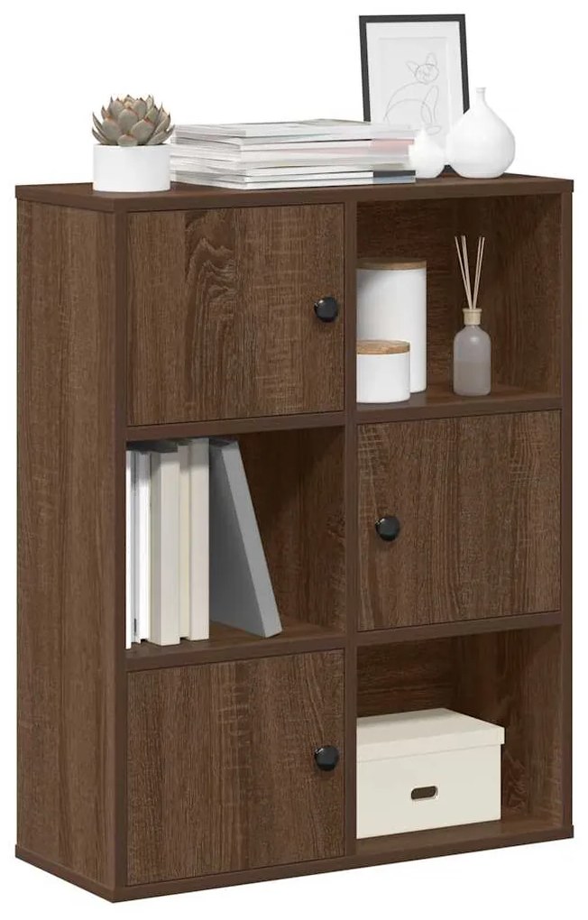 Libreria Rovere Marrone 60x24x76,5 Cm İn Legno Multistrato /