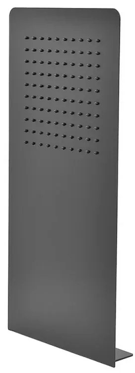 Soffione doccia a sbalzo slim 25x52 cm nero opaco in acciaio inox