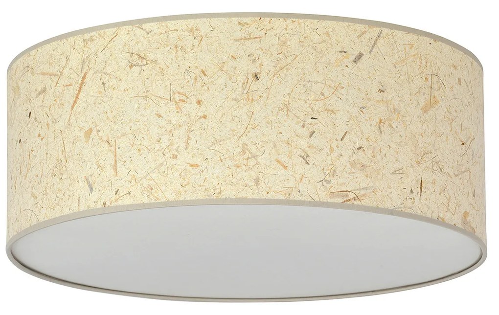 Plafoniera Minimal 3 Luci Drago In Acciaio Bianco E Beige Effetto Sughero