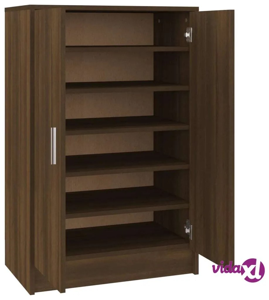 vidaXL Scarpiera Rovere Marrone 60x35x92 cm in Legno Multistrato
