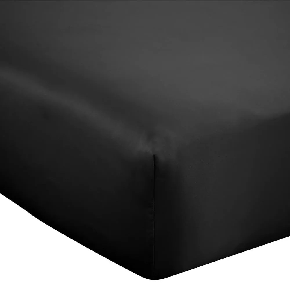 Lenzuolo con angoli nero in raso di seta 135x190 cm Silky Soft – Catherine Lansfield