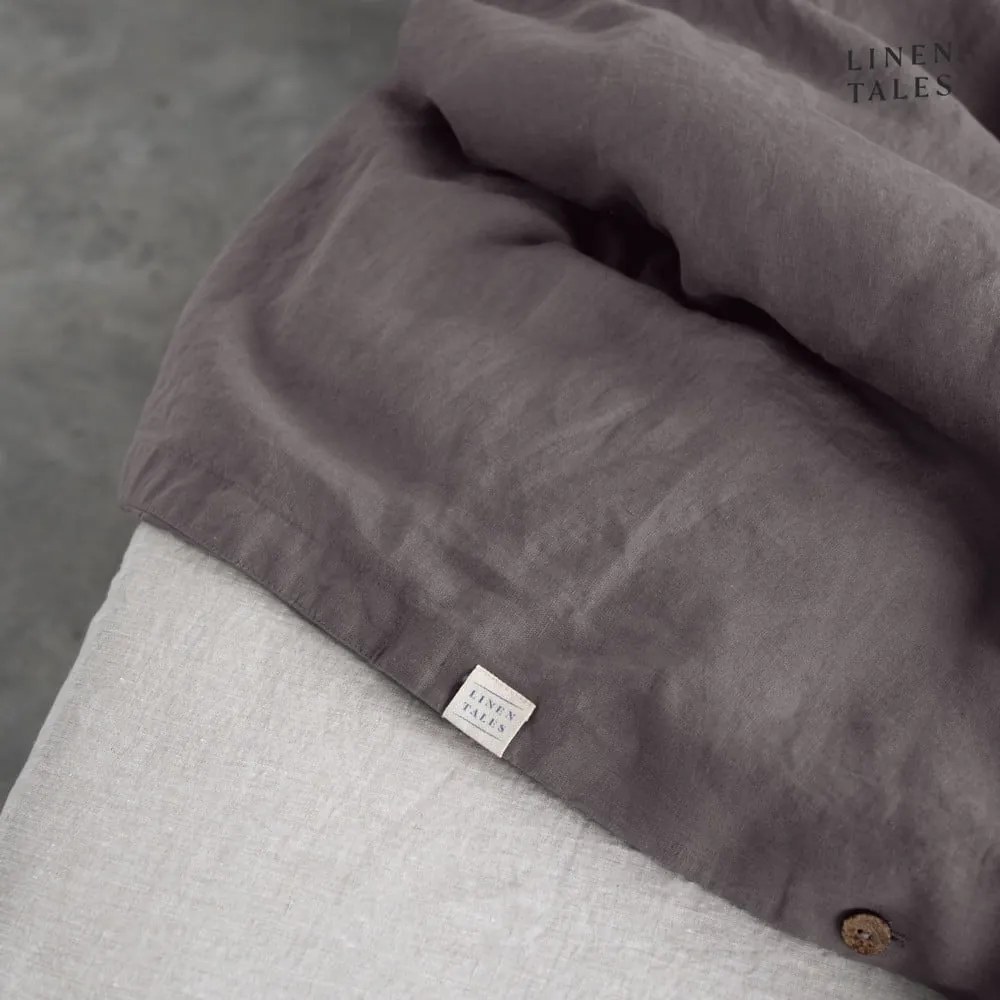 Biancheria da letto grigio scuro per letto singolo 140x200 cm Dark Grey - Linen Tales