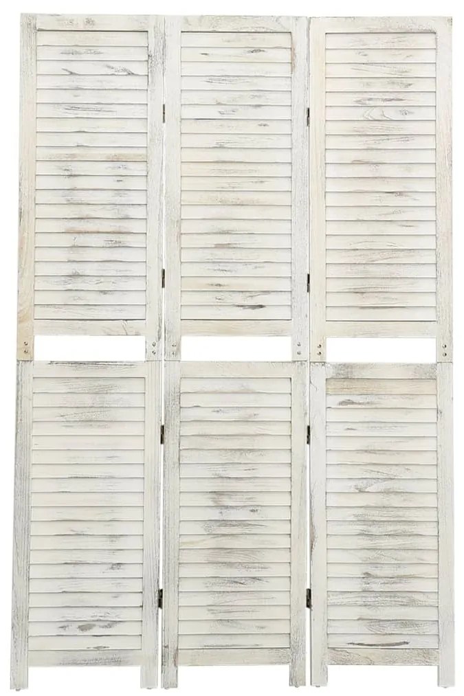 Divisorio A 3 Pannelli Bianco Antico 105x165 Cm İn Legno /