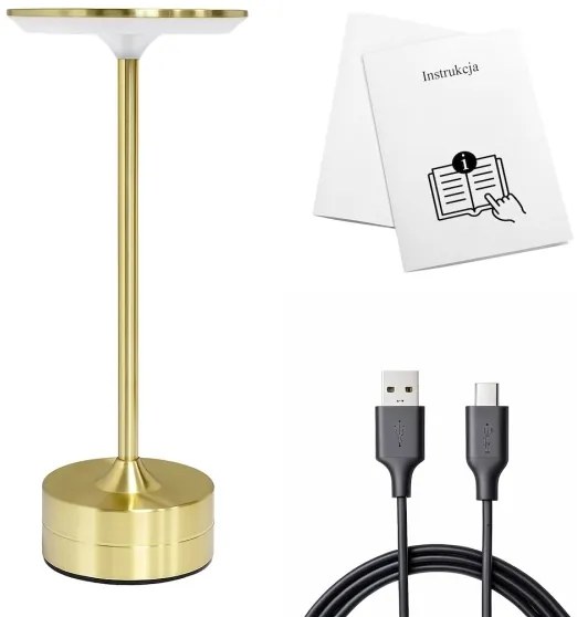 Lampada da tavolo LED ricaricabile a sfioramento TAVOLO LED/2,5W/5V 2400 mAh 3000-6000K dorata