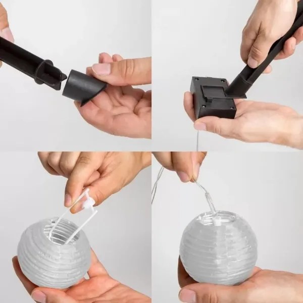 Catena LED solare 10xLED/1,2V 300mAh 3,7m IP44 bianco freddo