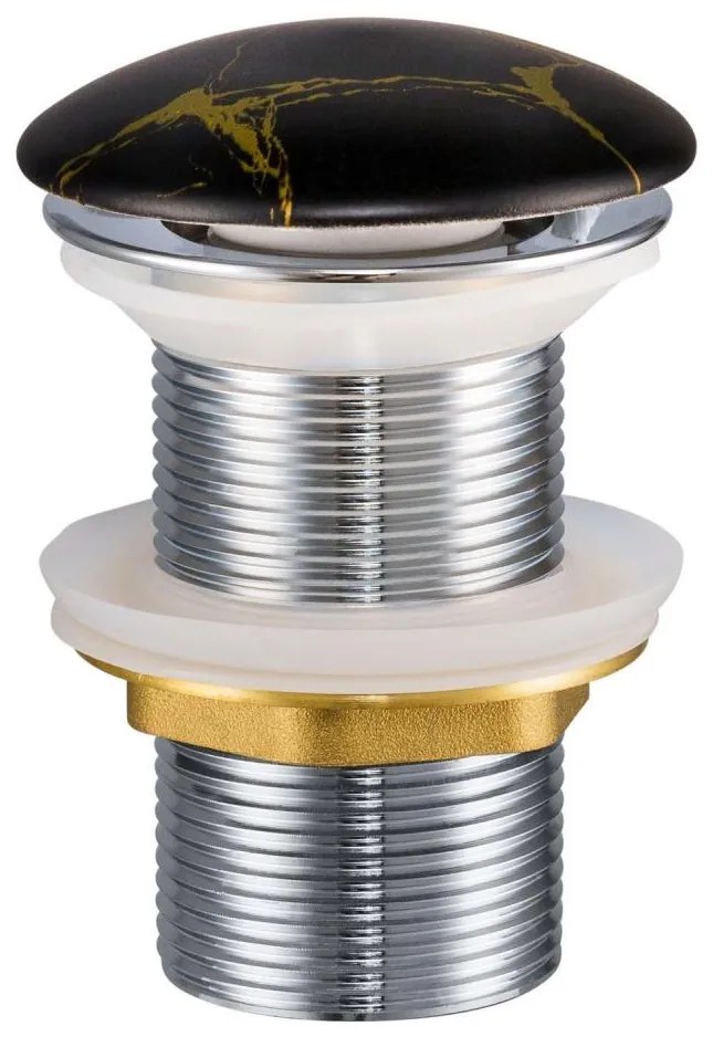 COMAD CLICK-CLACK T201M-B12-3-Scarico del lavandino CLICK-CLACK diametro 7 cm opaco nero