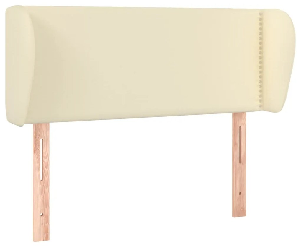 Testiera ad orecchio crema 103x23x78/88 cm in similpelle