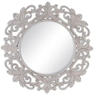 Specchio da parete 122,7 x 4,8 x 122,7 cm Cristallo Bianco Poliuretano
