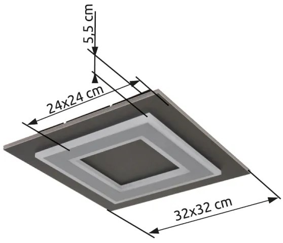 Globo 48033-24 - Plafoniera LED JAYDEN LED/24W/230V 32x32 cm antracite