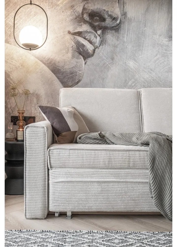 Divano letto bianco 168 cm Lucky Lucy - Miuform