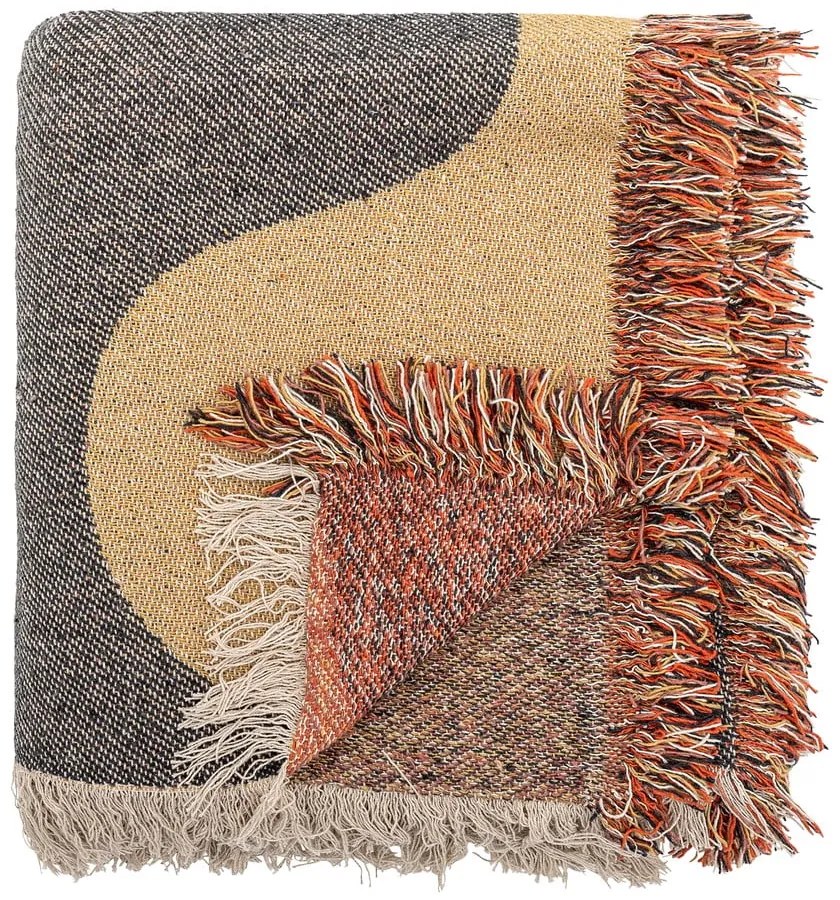 Coperta marrone in cotone riciclato 130x160 cm Arni – Bloomingville