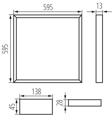 Kanlux 26778 - LED cornice da incasso AVAR LED/32W/230V 4000K UGR&lt;19 59,5x59,5 cm