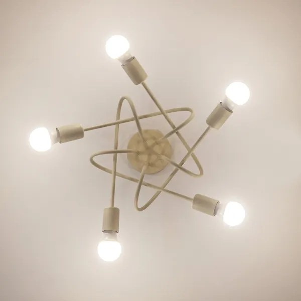 Lampadario a plafone OXFORD 5xE27/15W/230V crema