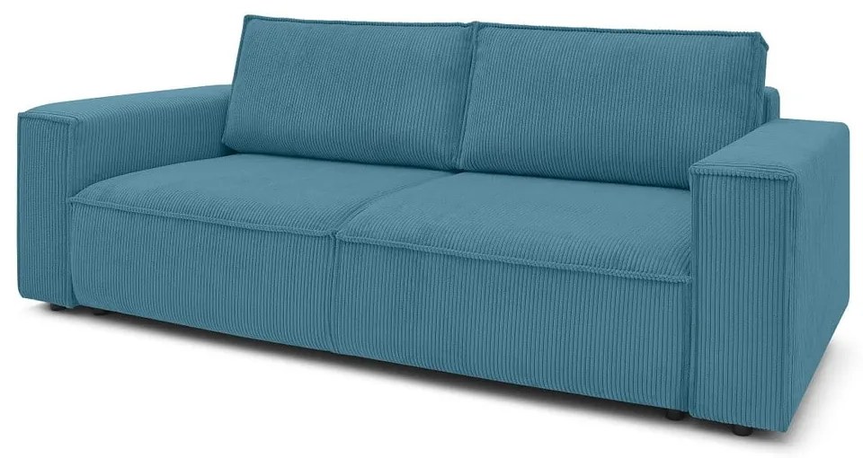 Divano turchese allungabile con rivestimento in velluto a coste 245 cm Nihad – Bobochic Paris