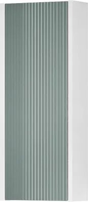 Pensile bagno Niwa cannettato laccato opaco bianco con vetro verde timo, 1 anta P17 x L30 x H78.5 cm
